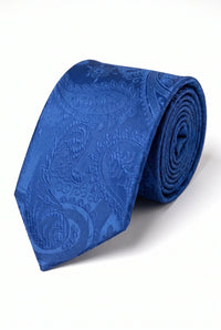 Geschenkset für Herrenkrawatten mit marineblauem Paisley-Muster