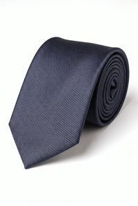 Herrenkrawatte, schmal, 6 cm, einfarbig, marineblau