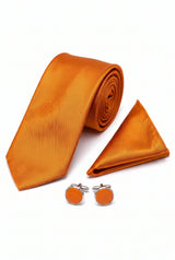 Orangefarbenes Krawatten-Set für Herren