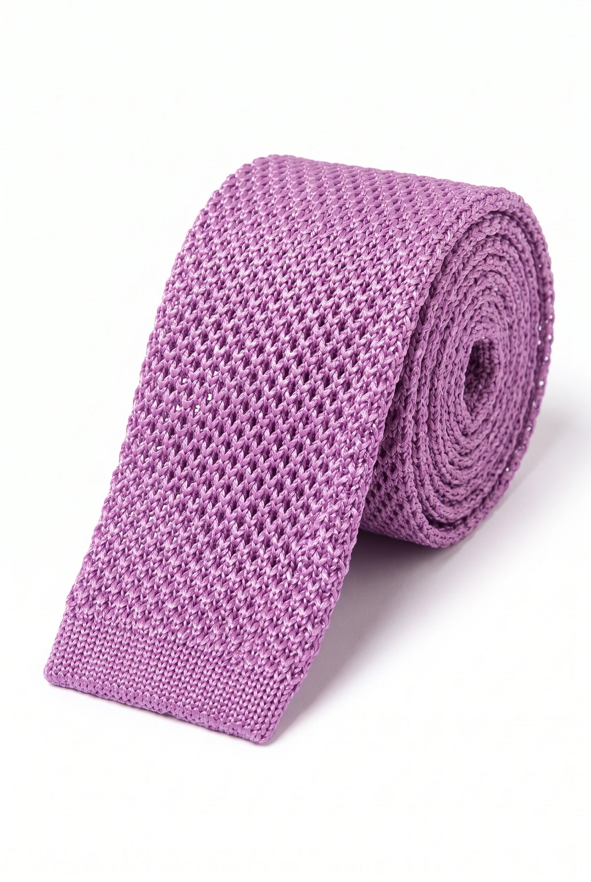 Lila Strickkrawatte aus Polyester für Herren