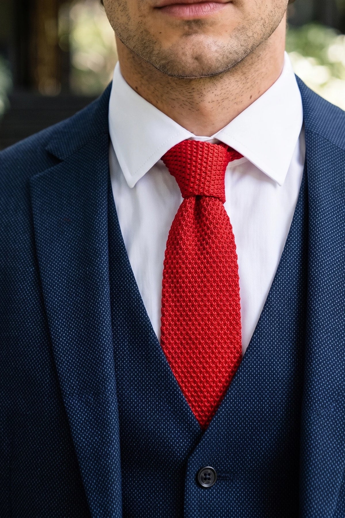 Rote Strickkrawatte für Herren