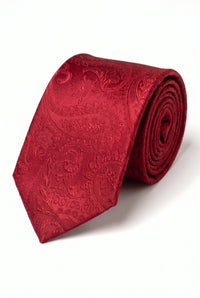 Geschenkset für Herrenkrawatten mit rotem Paisley-Muster