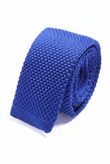 Königsblaue Strickkrawatte für Herren