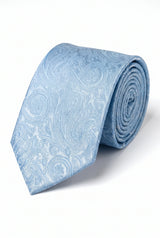 Geschenkset für Herrenkrawatten mit hellblauem Paisley-Muster
