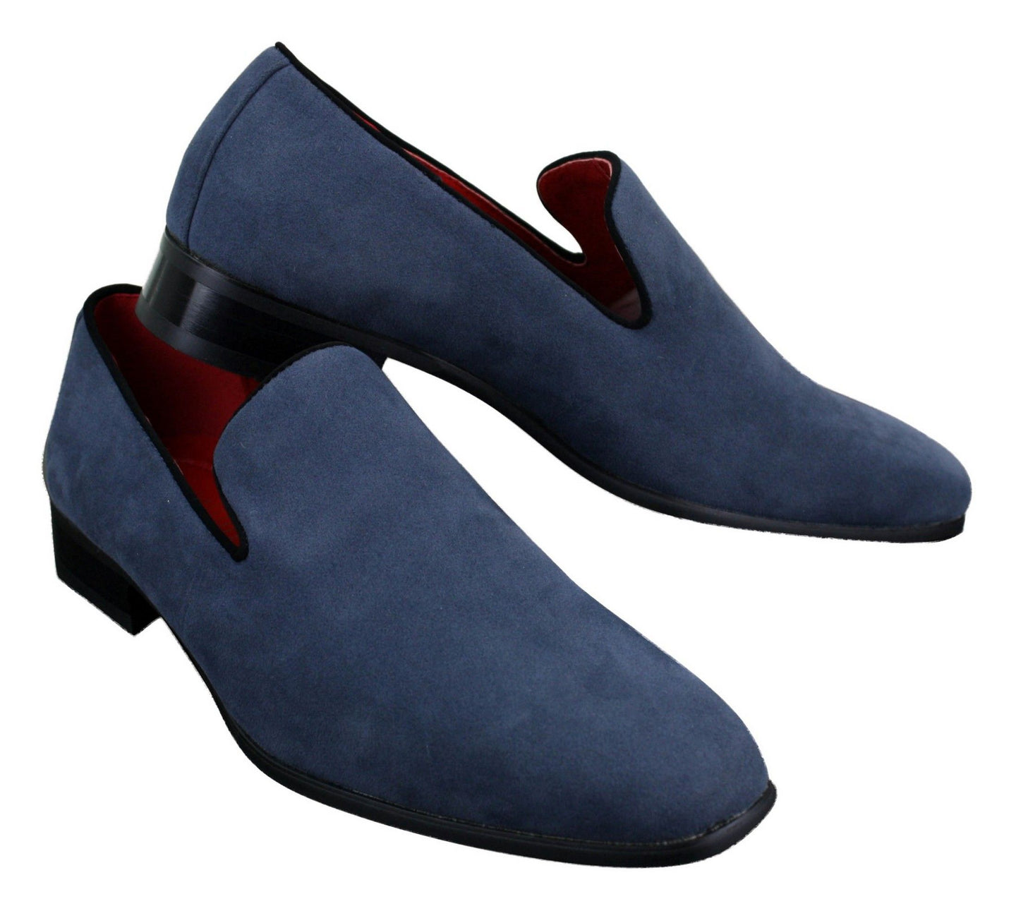 Mens Slip On Suede Driving Loafers Shoes Leather Smart Casual Red Blue Black