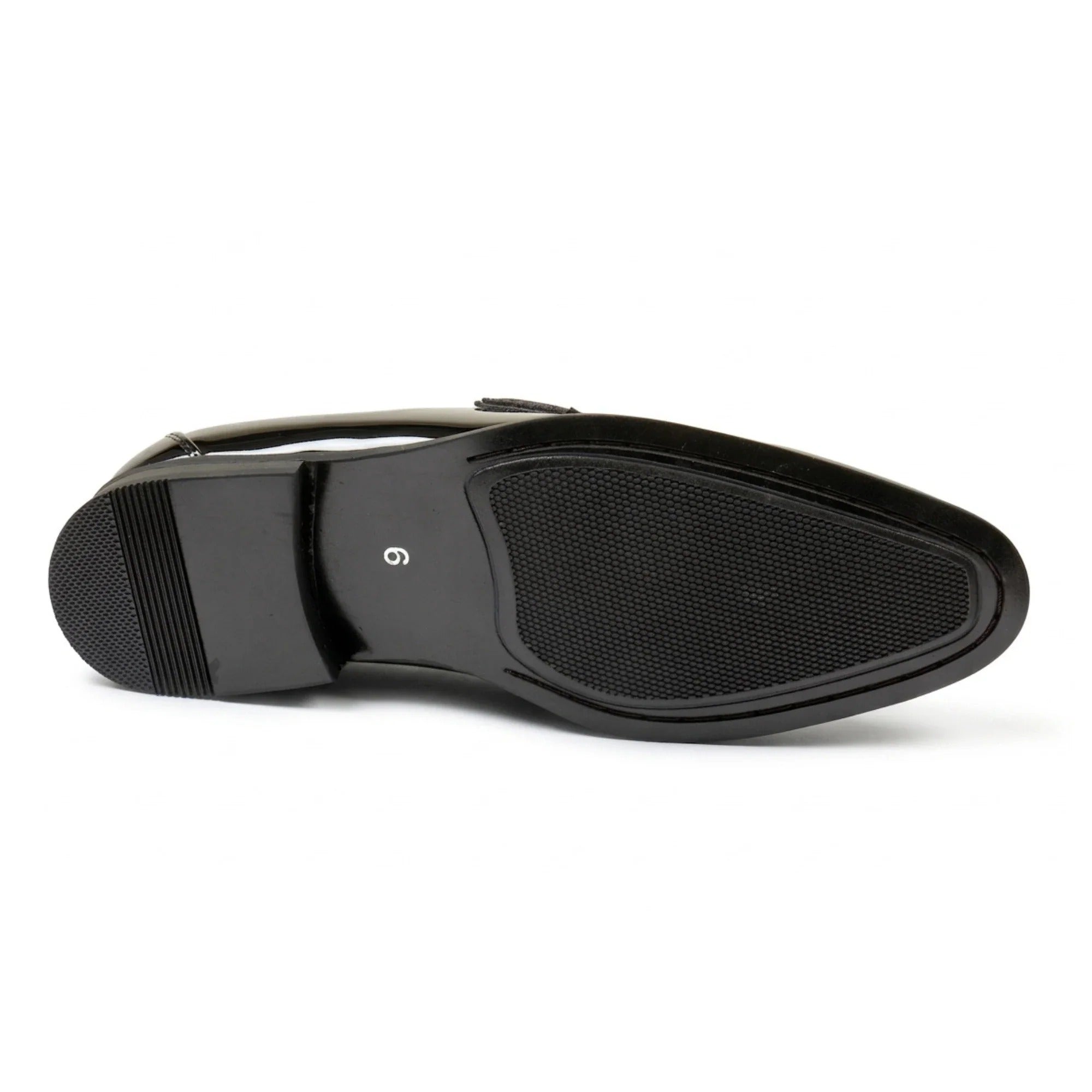 Herren-Slipper aus veganem Leder mit Samtdetails und Lackleder-Finish