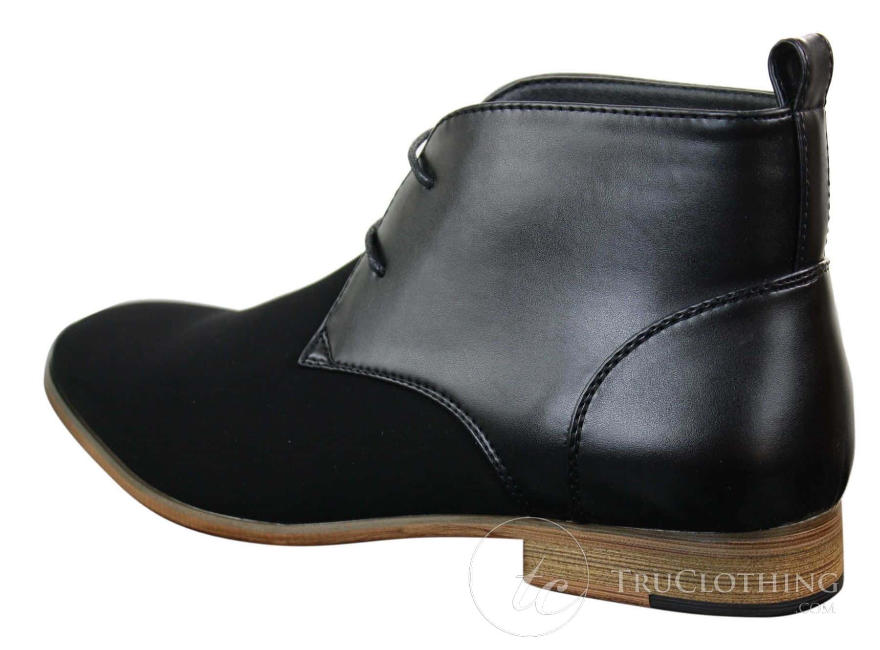 Mens Suede Leather Black Laced Chelsea Dealer Ankle Boots Smart Casual Formal