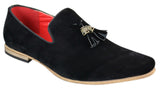 Mens Suede Leather PU Slip On Driving Shoes Loafers Tassel Red Grey Blue Brown Black