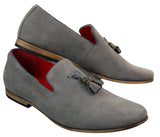 Mens Suede Leather PU Slip On Driving Shoes Loafers Tassel Red Grey Blue Brown Black