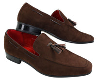 Mens Suede Loafers Driving Shoes Slip On Tassle Design Leather Smart Casual