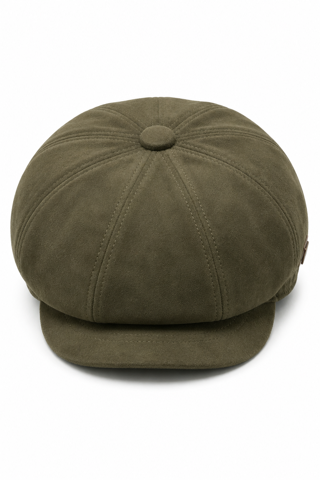 Klassischer Gatsby-Baker-Boy-Hut für Herren aus Wildleder im Vintage-Stil mit 8 Panels – Olivgrün