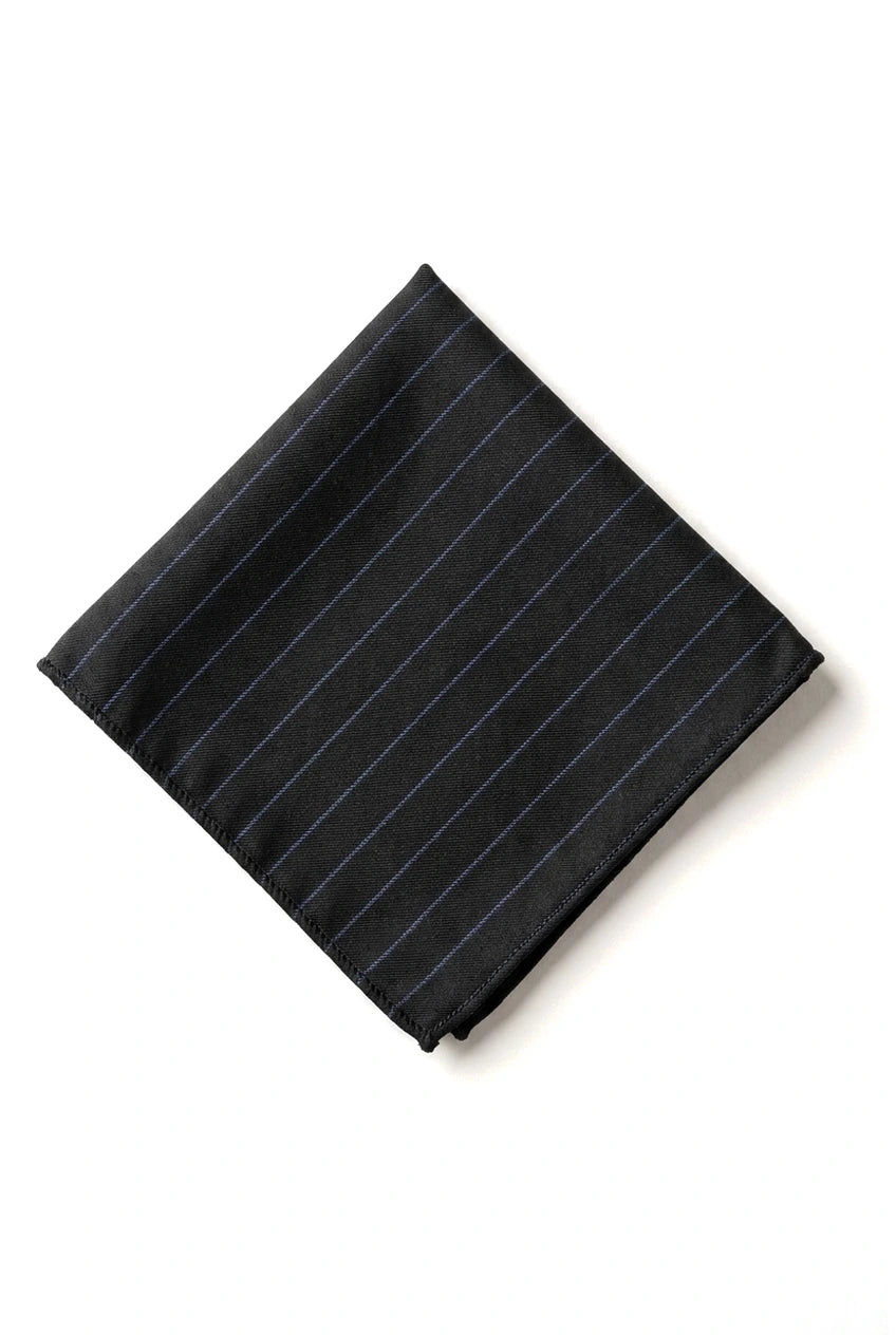 Herren-Set aus Krawatte und Taschentuch, Schwarz gestreift, STZ42, Einheitsgröße