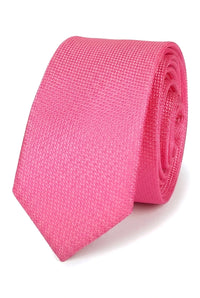 Herren Krawatte Einstecktuch Set Formelle einfarbige Krawatte - Fuchsie