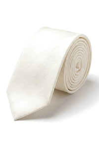 Herren Krawatte Einstecktuch Set Formelle einfarbige Krawatte - Elfenbein
