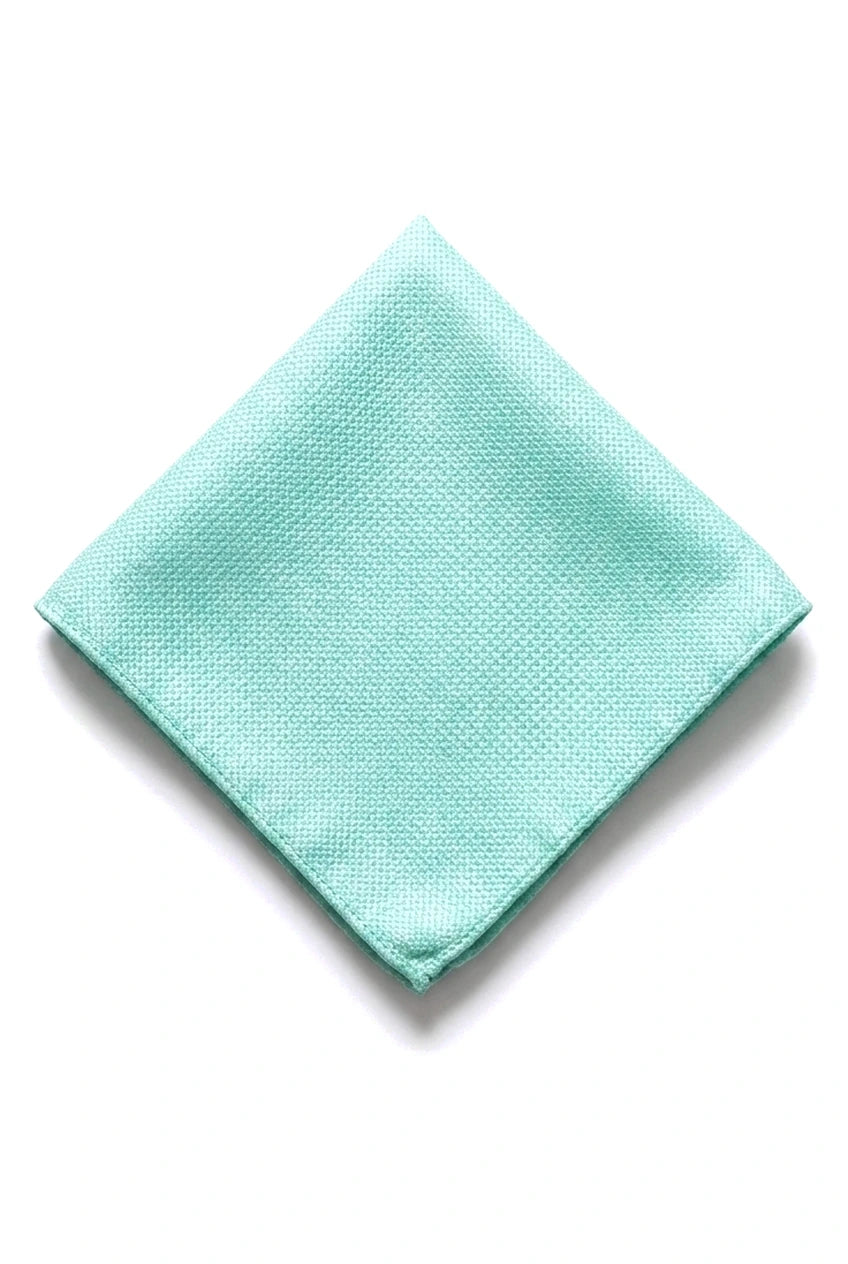Herren Krawatte Einstecktuch Set Formelle Solide Krawatte - Mint