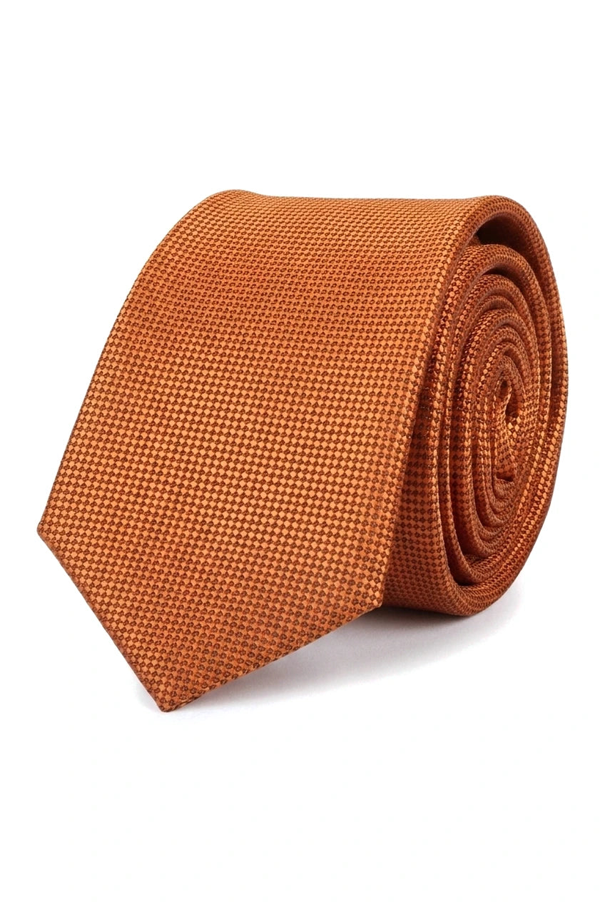 Herren Krawatte Einstecktuch Set Formelle Solide Krawatte - Rost