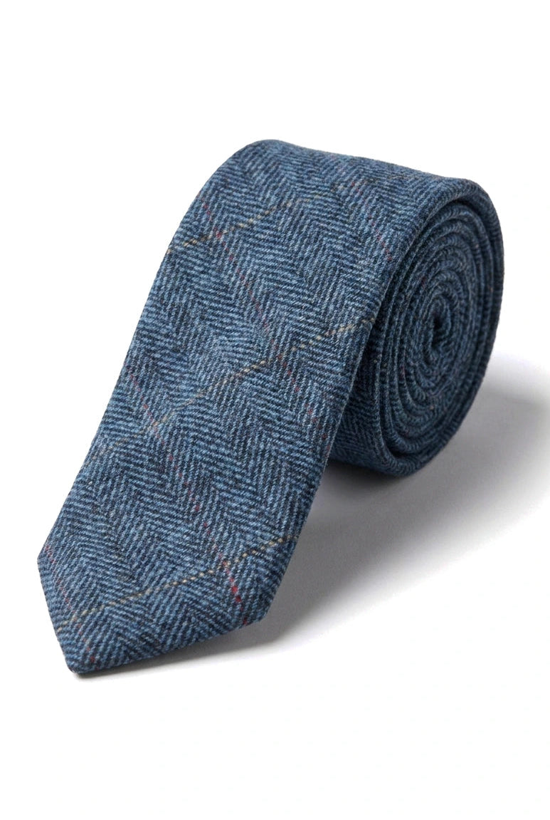 Herren Tweed Fischgrät Strukturierte Marc Darcy Krawatten Klassisch Vintage Retro Deon