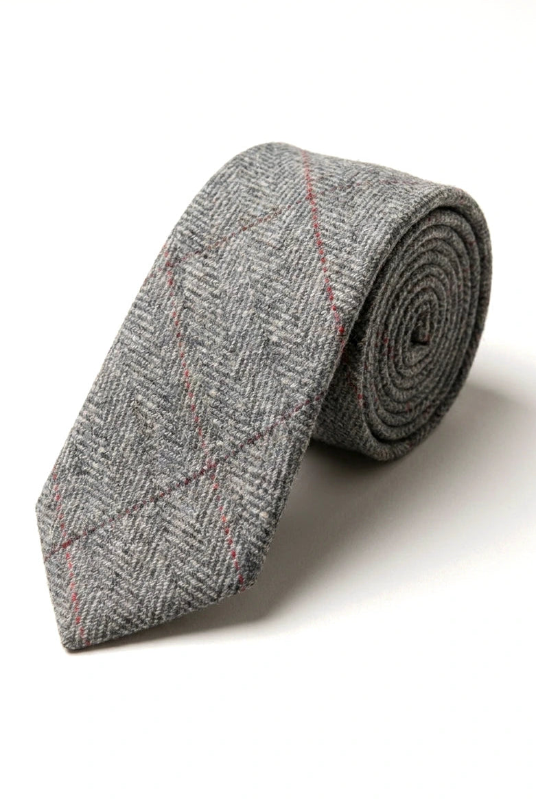 Herren Tweed Fischgrät Strukturierte Marc Darcy Krawatten Klassisch Vintage Retro Deon