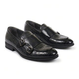 Herren-Loafer aus veganem Leder mit doppeltem Monk-Riemen