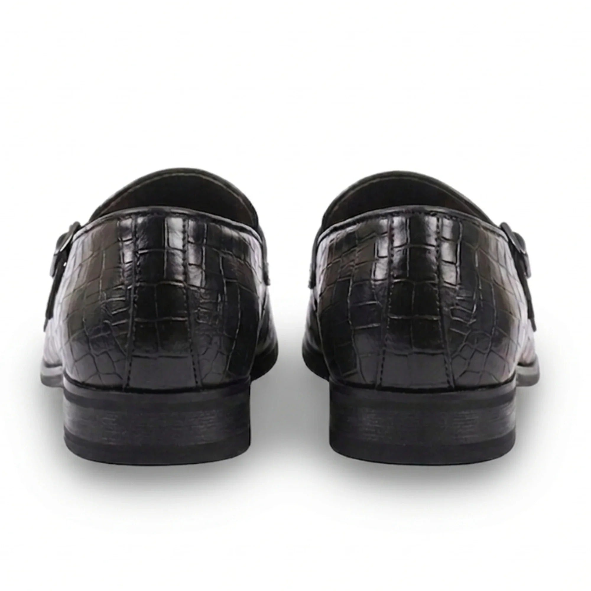 Herren-Loafer aus veganem Leder mit doppeltem Monk-Riemen