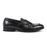 Herren-Loafer aus veganem Leder mit doppeltem Monk-Riemen