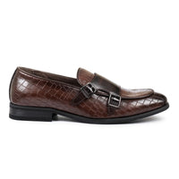 Herren-Loafer aus veganem Leder mit doppeltem Monk-Riemen
