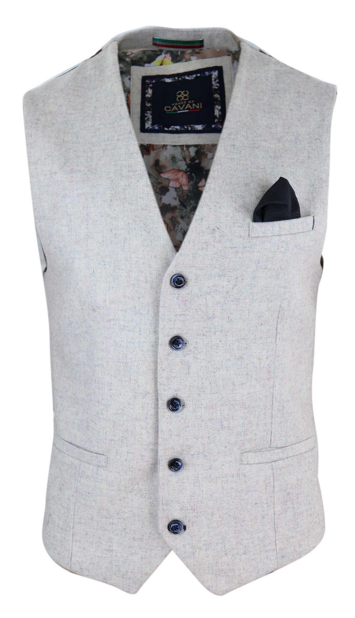 Mens Vintage Cream Waistcoat with Pocket Watch