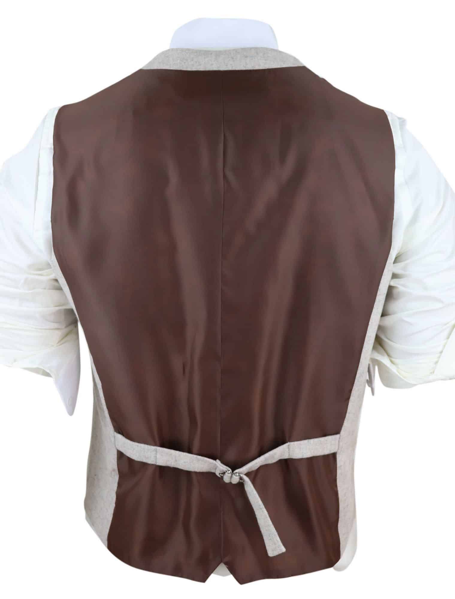 Mens Vintage Cream Waistcoat with Pocket Watch