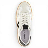 Weiße Herren-Sneaker aus Leder mit schwarzem Streifen