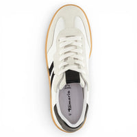 Weiße Herren-Sneaker aus Leder mit schwarzem Streifen