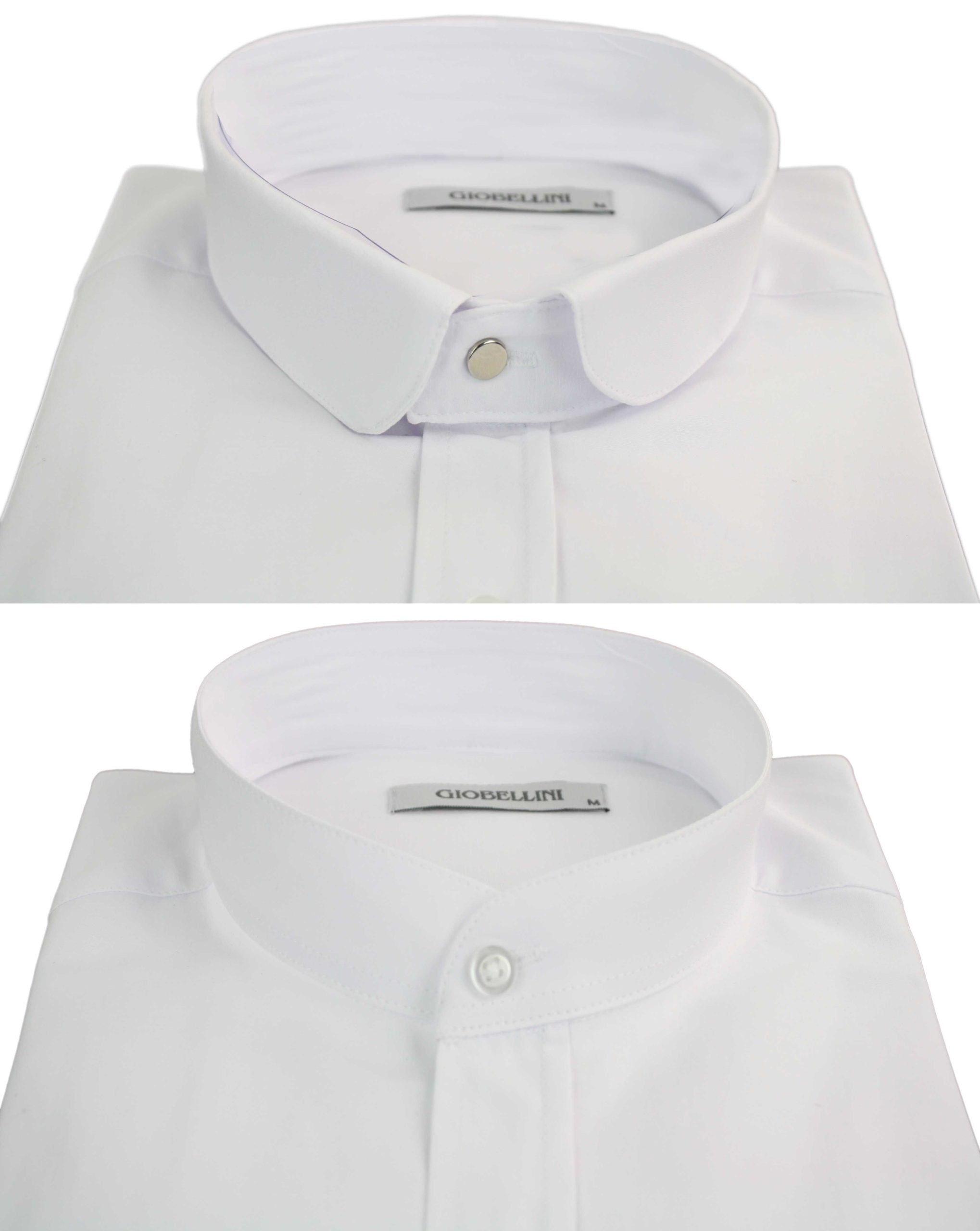 Mens White Nehru Collar Shirt + Removable Collar