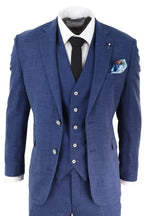 Mens Blue Summer Linen Suit