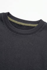 Herren-T-Shirt in Dunkelblau, lockere Passform, offene Kanten, Baumwollmischung, Rundhalsausschnitt