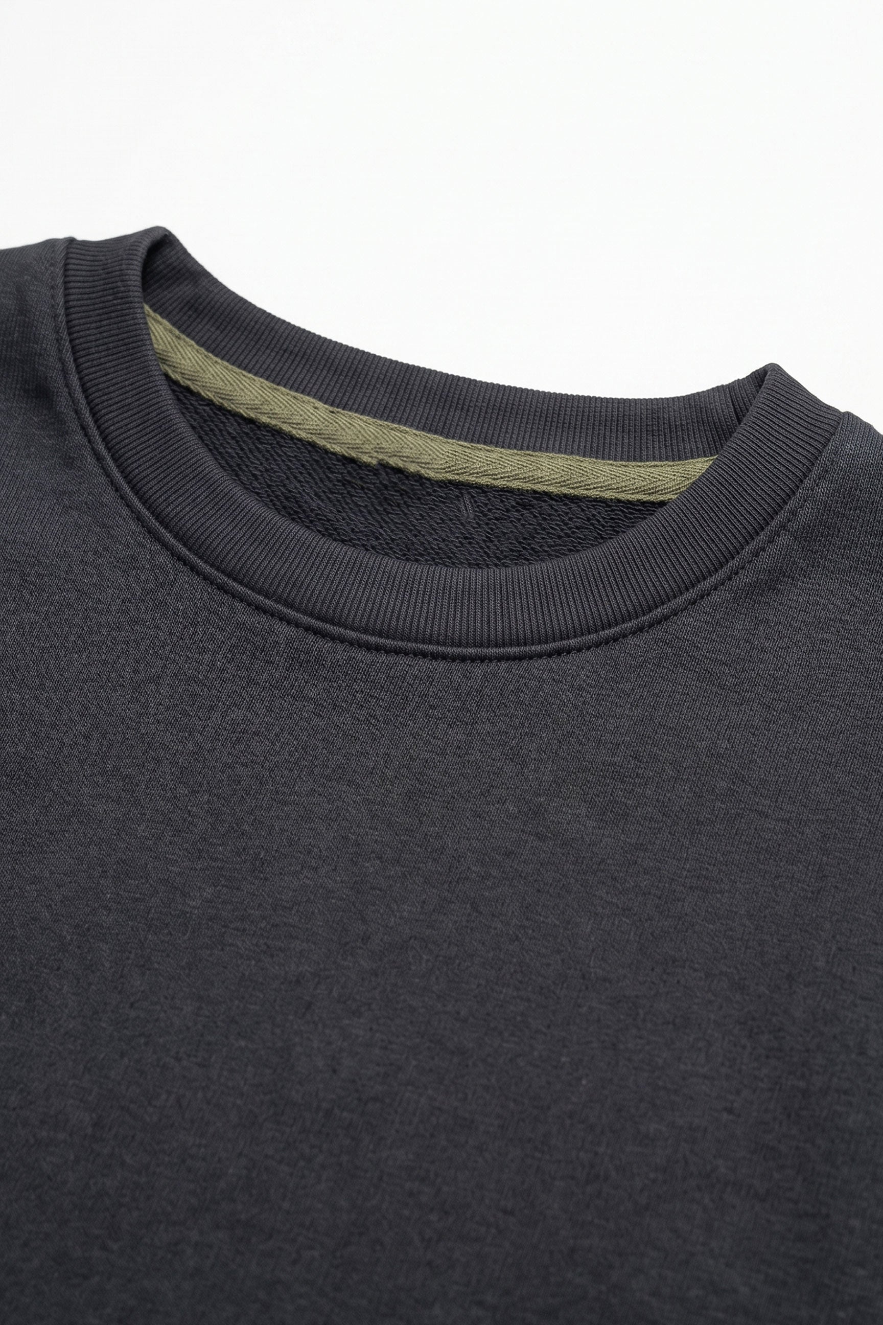 Herren-T-Shirt in Dunkelblau, lockere Passform, offene Kanten, Baumwollmischung, Rundhalsausschnitt