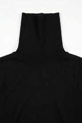 Schwarzer Herren-Rollkragenpullover aus weichem Viskosemischgewebe mit langen Ärmeln