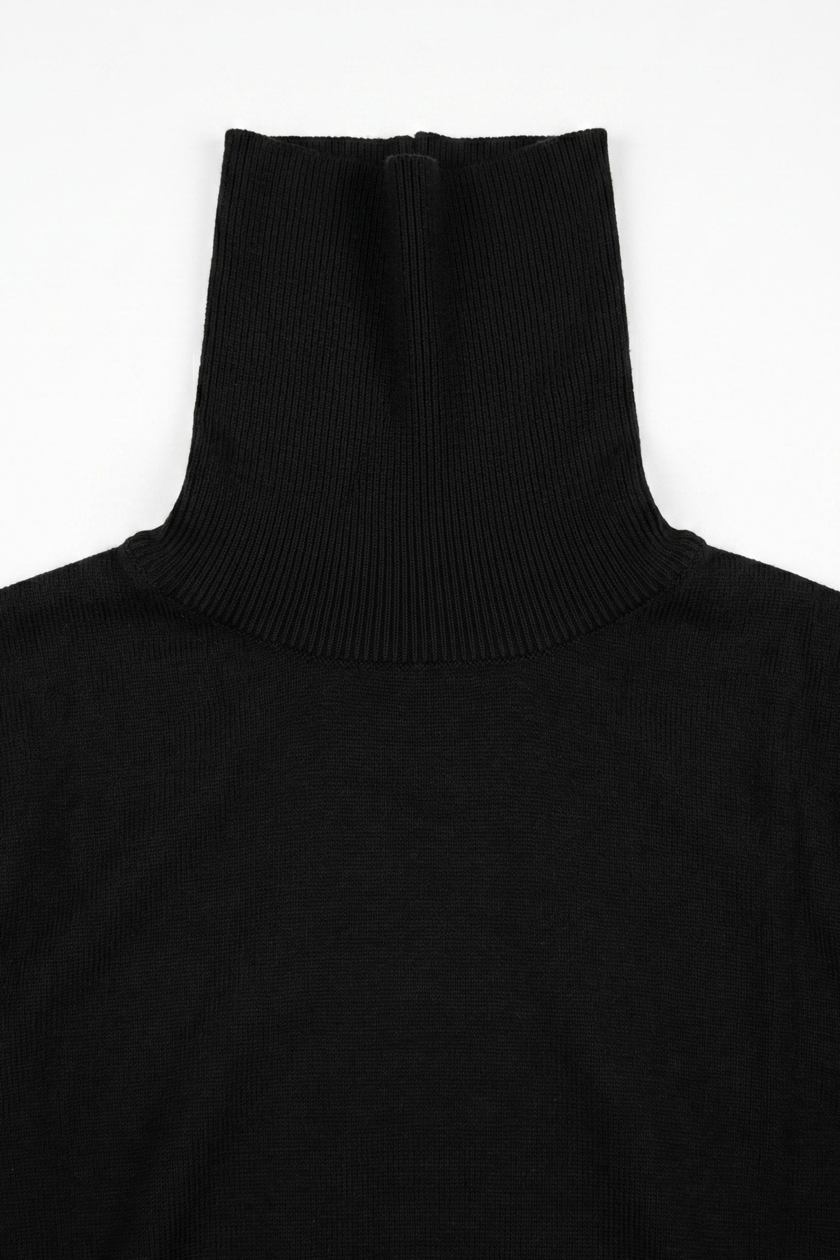 Schwarzer Herren-Rollkragenpullover aus weichem Viskosemischgewebe mit langen Ärmeln