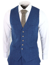 Cavani Orson - Blue Twill 3 Piece Suit