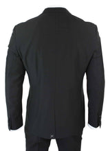 Paul Andrew Regent Black - Mens 3 Piece Black Classic Satin Tuxedo Dinner Suit Tailored Fit Wedding Prom