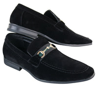 Patron 239 Suede Mens Suede Shoes Buckle Slip On Loafers Smart Casual Navy Blue Brown Black PU