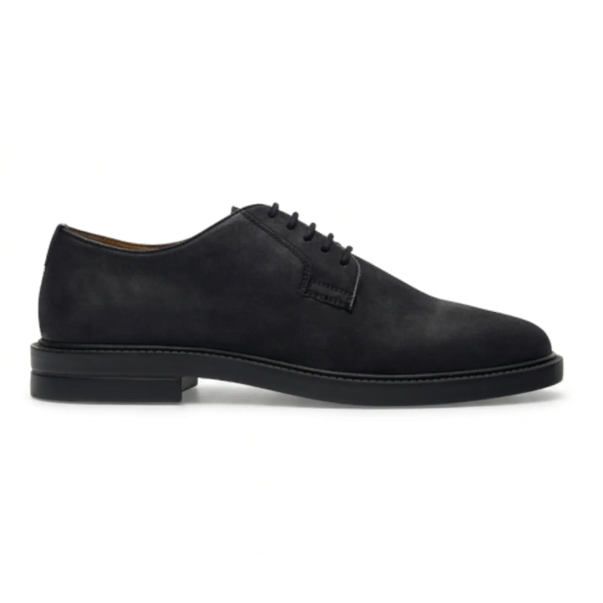 Pedro – Schwarze Wildleder-Derby-Schnürschuhe für Herren mit matter Oberfläche