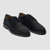 Pedro – Schwarze Wildleder-Derby-Schnürschuhe für Herren mit matter Oberfläche