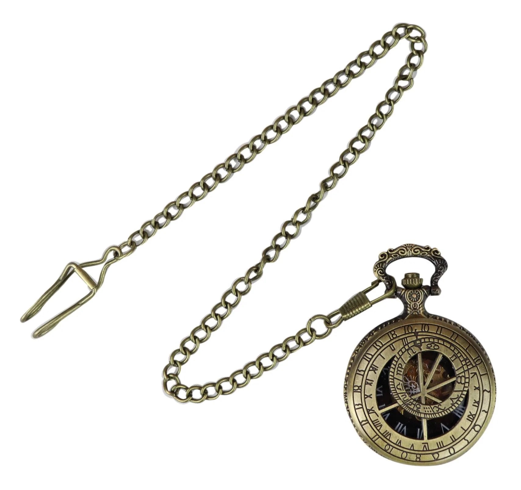 Automatic Mechanical Vintage Pocket Watch Gold Color