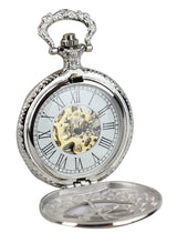 Automatic Mechanical Vintage Pocket Watch Silver Color
