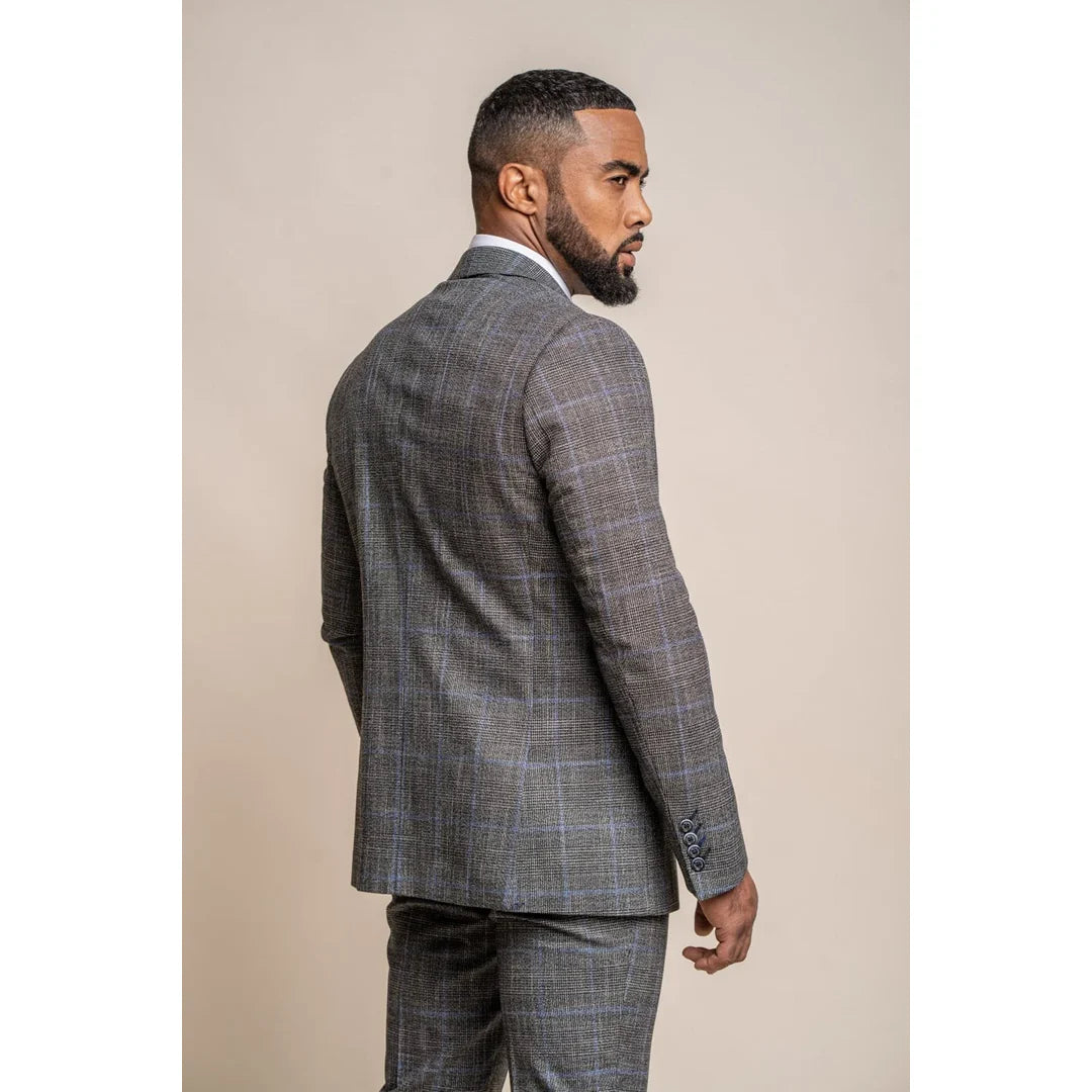 Power - Men's Grey Check Slim Fit Blazer