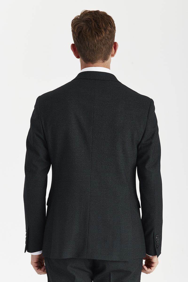 Regent – Grün karierter, zweireihiger Blazer für Herren