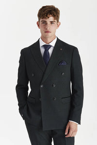 Regent – Grün karierter, zweireihiger Blazer für Herren