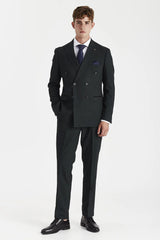 Regent – Grün karierter, zweireihiger Blazer für Herren