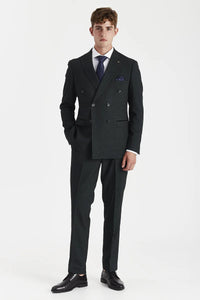 Regent – Grün karierter, zweireihiger Blazer für Herren