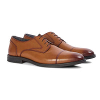 Regent - Herren Derby-Schuhe aus hellbraunem, poliertem Leder