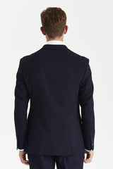 Regent – Marineblauer, karierter, zweireihiger Blazer für Herren